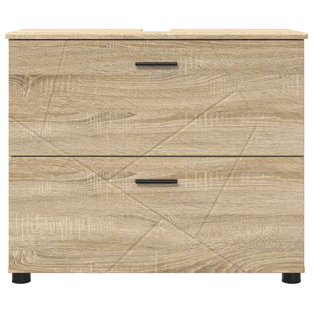 vidaXL Badezimmerschrank mit Schubladen Sonoma-Eiche 76,5 x 35 x 64 cm