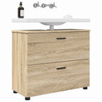 vidaXL Badezimmerschrank mit Schubladen Sonoma-Eiche 76,5 x 35 x 64 cm