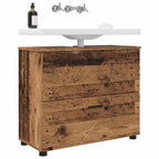 vidaXL Badezimmerschrank mit Schubladen Altholz 76,5 x 35 x 64 cm