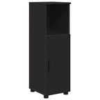 vidaXL Badezimmerschrank mit Speicher mit Tür Schwarz 30 x 35 x 95 cm