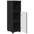 vidaXL Badezimmerschrank mit Speicher mit Tür Schwarz 30 x 35 x 95 cm