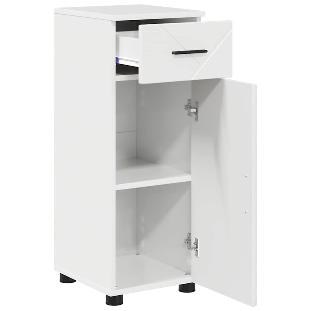 vidaXL Badezimmerschrank mit Schubladen Hochglanz Weiß 30 x 35 x 80 cm