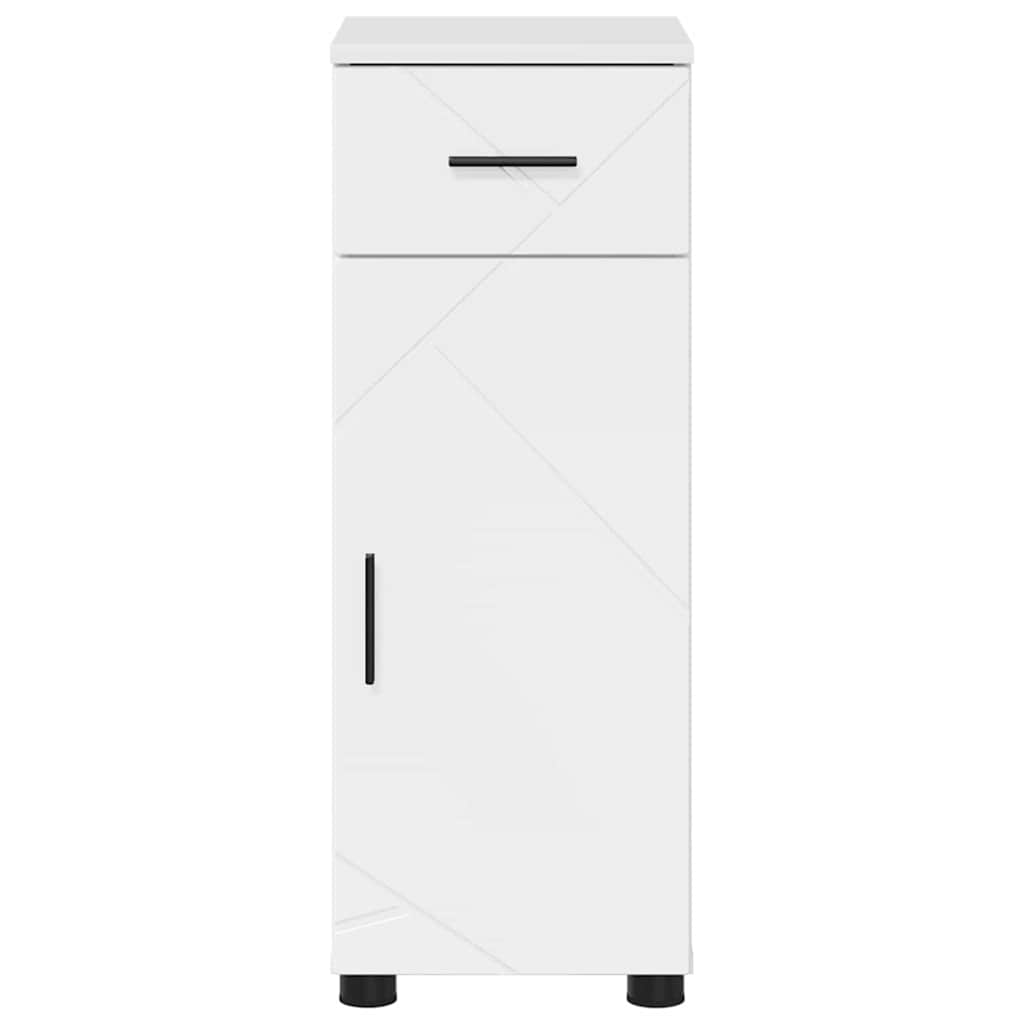 vidaXL Badezimmerschrank mit Schubladen Hochglanz Weiß 30 x 35 x 80 cm