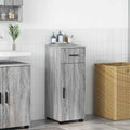 vidaXL Badezimmerschrank mit Schubladen Graues Sonoma 30 x 35 x 80 cm