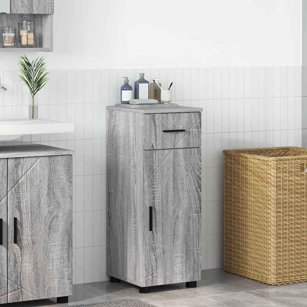 vidaXL Badezimmerschrank mit Schubladen Graues Sonoma 30 x 35 x 80 cm