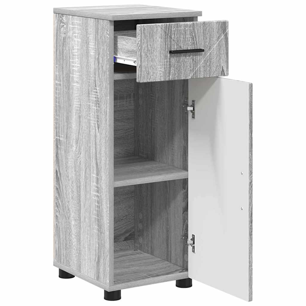 vidaXL Badezimmerschrank mit Schubladen Graues Sonoma 30 x 35 x 80 cm