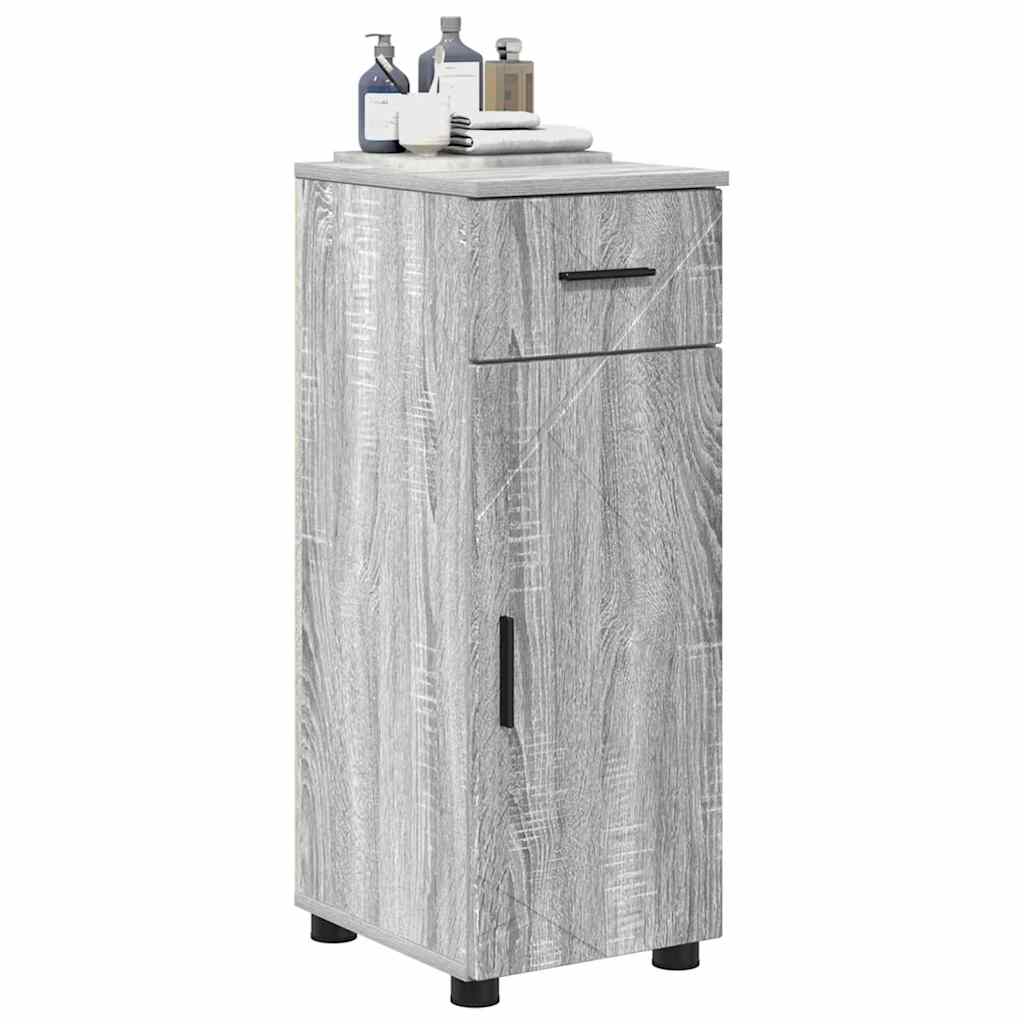 vidaXL Badezimmerschrank mit Schubladen Graues Sonoma 30 x 35 x 80 cm