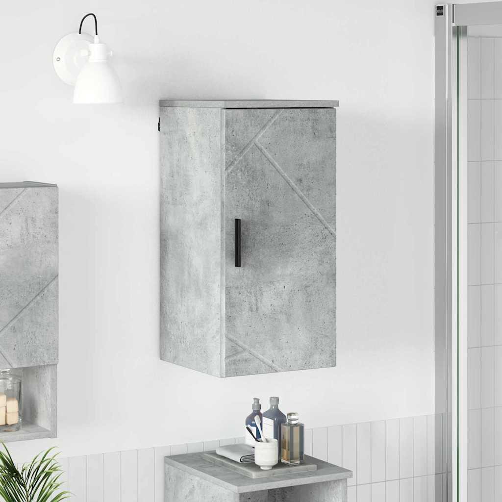 vidaXL Badezimmerschrank Wandmontiert Beton Grau 30 x 31,5 x 61 cm