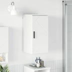 vidaXL Badezimmerschrank Wandmontiert Hochglanz Weiß 30 x 31,5 x 61 cm