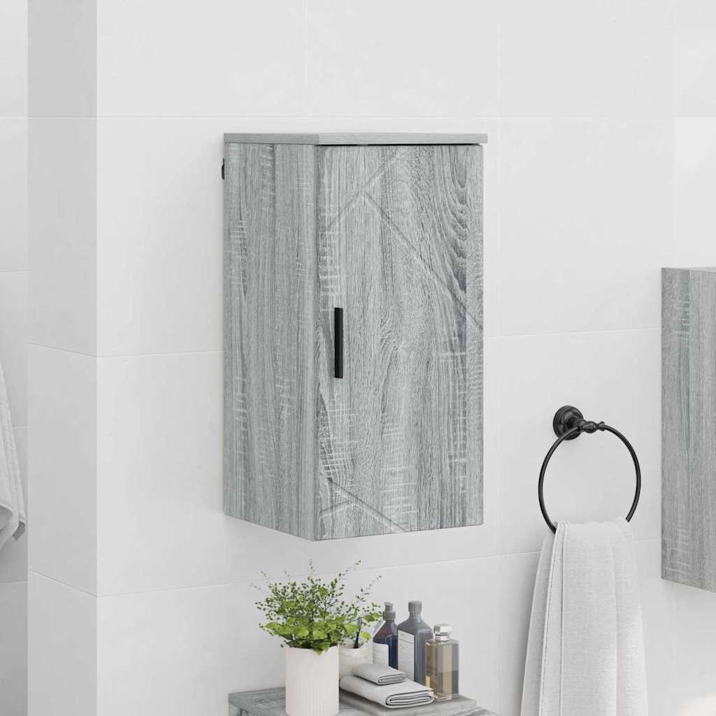 vidaXL Badezimmerschrank Wandmontiert Graues Sonoma 30 x 31,5 x 61 cm