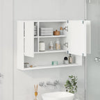 vidaXL Spiegelschrank Wandmontiert Weiß 80 x 17 x 55 cm Holzwerkstoff