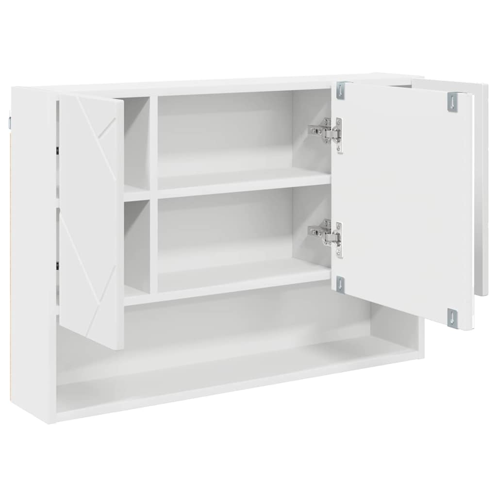 vidaXL Spiegelschrank Wandmontiert Weiß 80 x 17 x 55 cm Holzwerkstoff