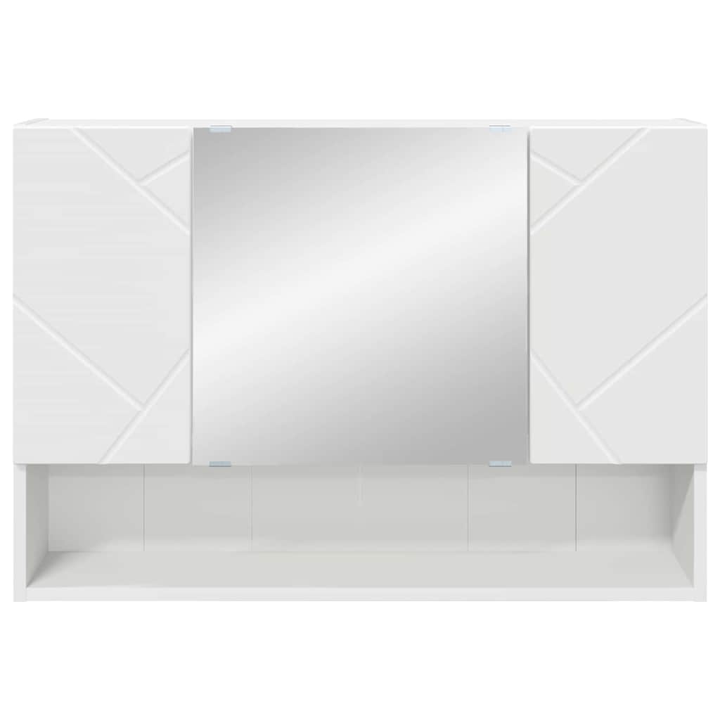 vidaXL Spiegelschrank Wandmontiert Weiß 80 x 17 x 55 cm Holzwerkstoff