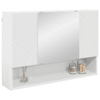 vidaXL Spiegelschrank Wandmontiert Weiß 80 x 17 x 55 cm Holzwerkstoff
