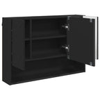 vidaXL Spiegelschrank mit Tür Schwarz 80 x 17 x 55 cm Holzwerkstoff