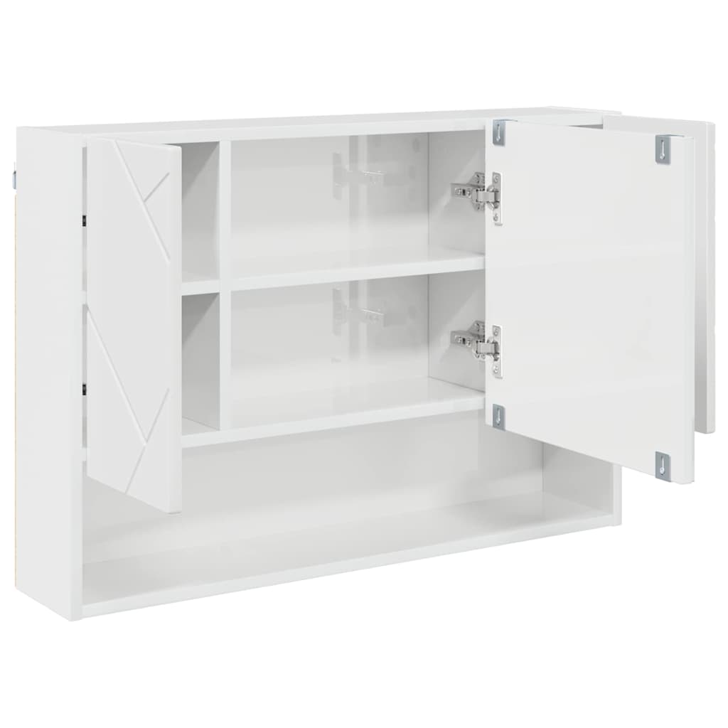 vidaXL Spiegelschrank Hochglanz Weiß 80 x 17 x 55 cm Holzwerkstoff