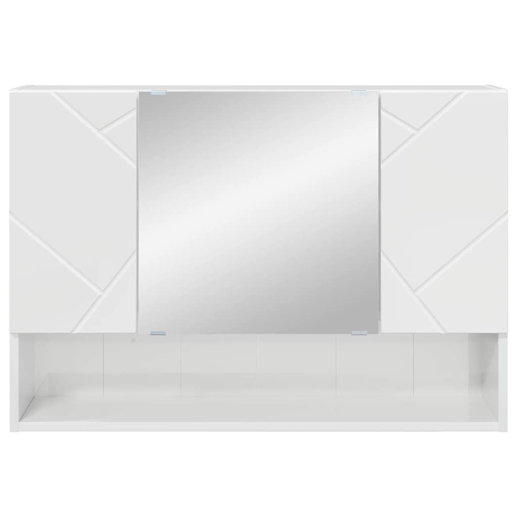 vidaXL Spiegelschrank Hochglanz Weiß 80 x 17 x 55 cm Holzwerkstoff