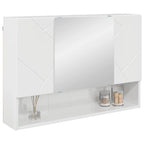 vidaXL Spiegelschrank Hochglanz Weiß 80 x 17 x 55 cm Holzwerkstoff