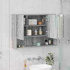 vidaXL Spiegelschrank Graues Sonoma 80 x 17 x 55 cm Holzwerkstoff