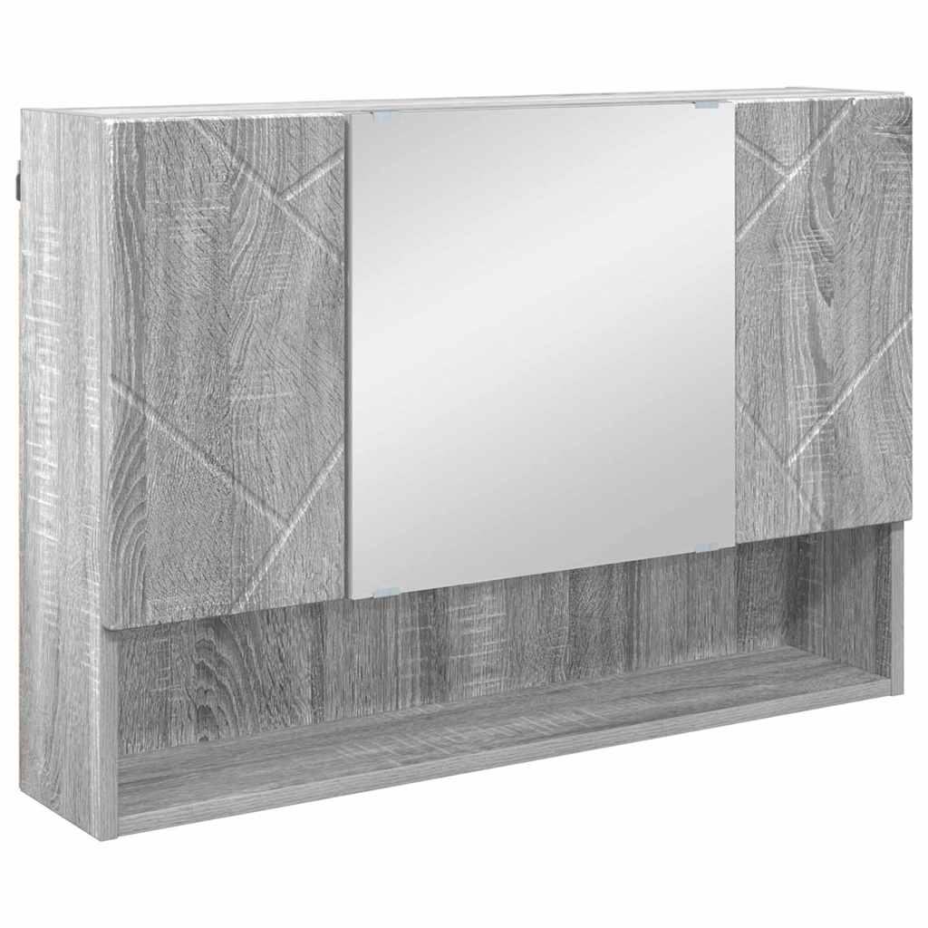 vidaXL Spiegelschrank Graues Sonoma 80 x 17 x 55 cm Holzwerkstoff