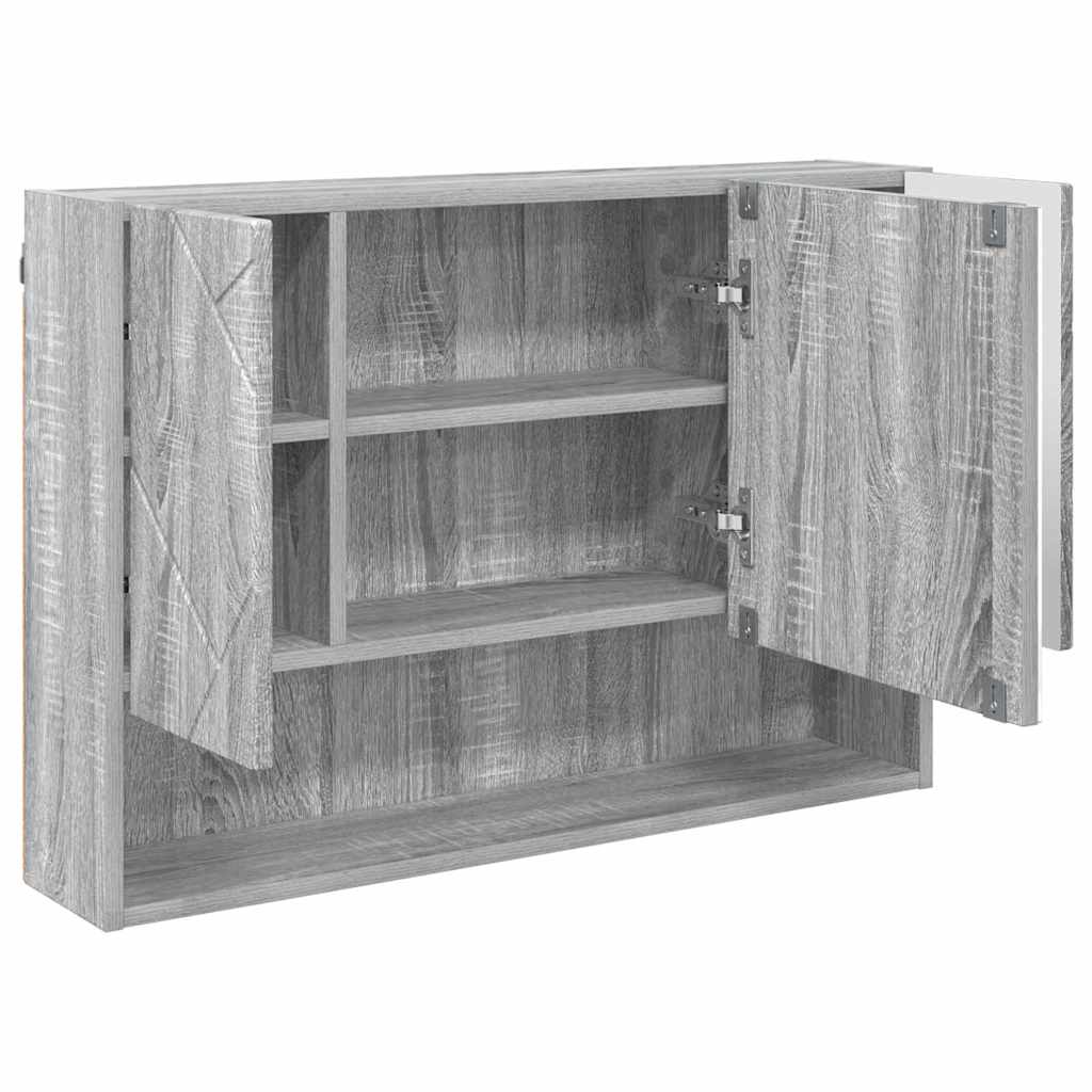 vidaXL Spiegelschrank Graues Sonoma 80 x 17 x 55 cm Holzwerkstoff