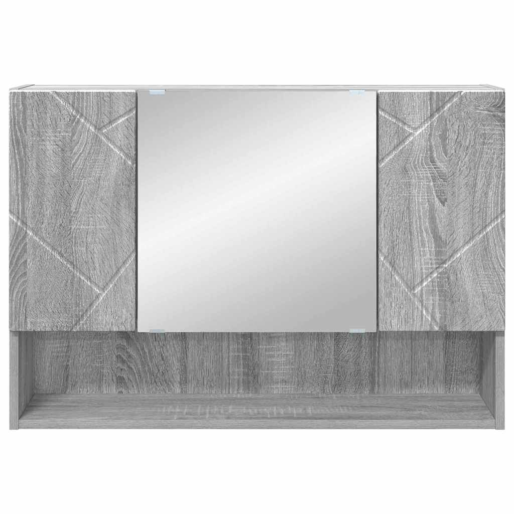 vidaXL Spiegelschrank Graues Sonoma 80 x 17 x 55 cm Holzwerkstoff