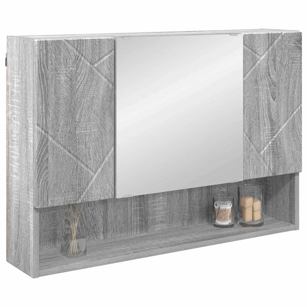 vidaXL Spiegelschrank Graues Sonoma 80 x 17 x 55 cm Holzwerkstoff