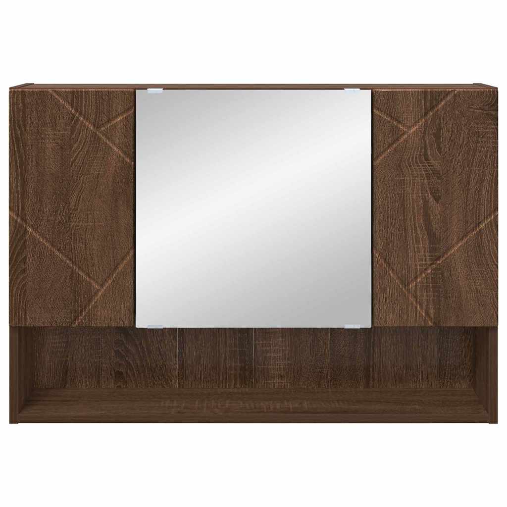 vidaXL Spiegelschrank Braun Eichen-Optik 80 x 17 x 55 cm Holzwerkstoff