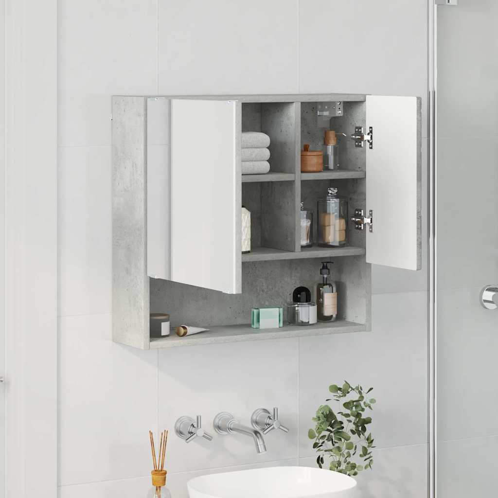 vidaXL Spiegelschrank mit Tür Beton Grau 59 x 17 x 55 cm Holzwerkstoff