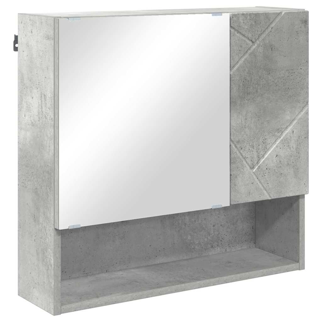 vidaXL Spiegelschrank mit Tür Beton Grau 59 x 17 x 55 cm Holzwerkstoff