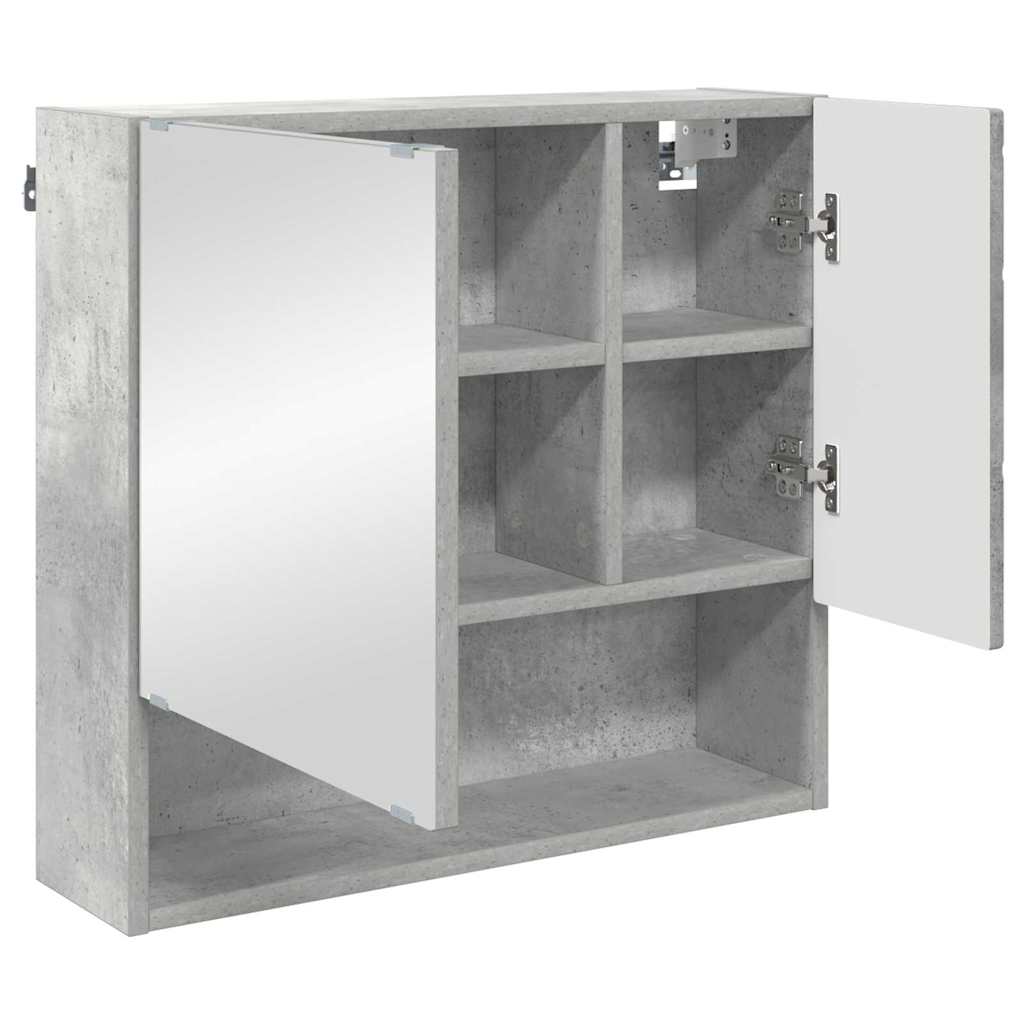 vidaXL Spiegelschrank mit Tür Beton Grau 59 x 17 x 55 cm Holzwerkstoff