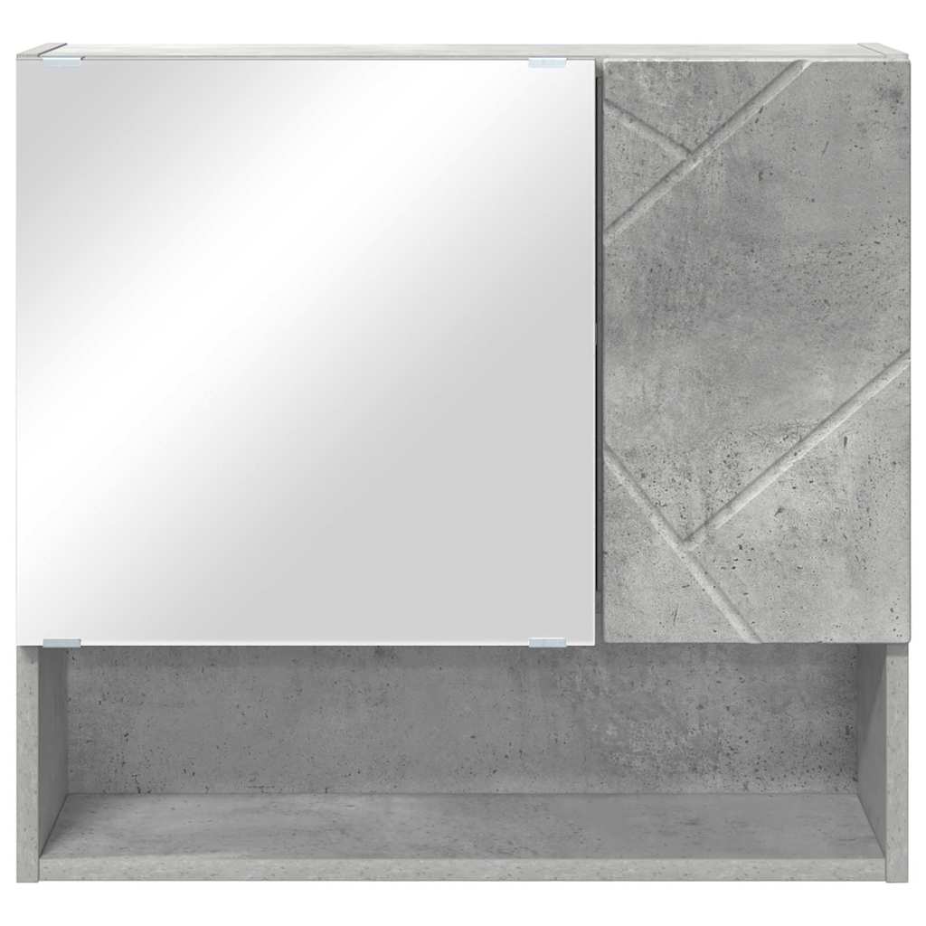 vidaXL Spiegelschrank mit Tür Beton Grau 59 x 17 x 55 cm Holzwerkstoff