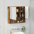 vidaXL Spiegelschrank mit Tür Altholz 59 x 17 x 55 cm Holzwerkstoff