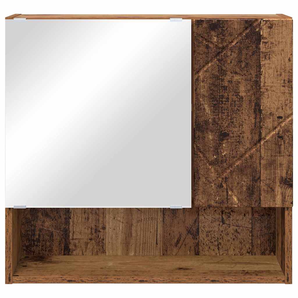 vidaXL Spiegelschrank mit Tür Altholz 59 x 17 x 55 cm Holzwerkstoff