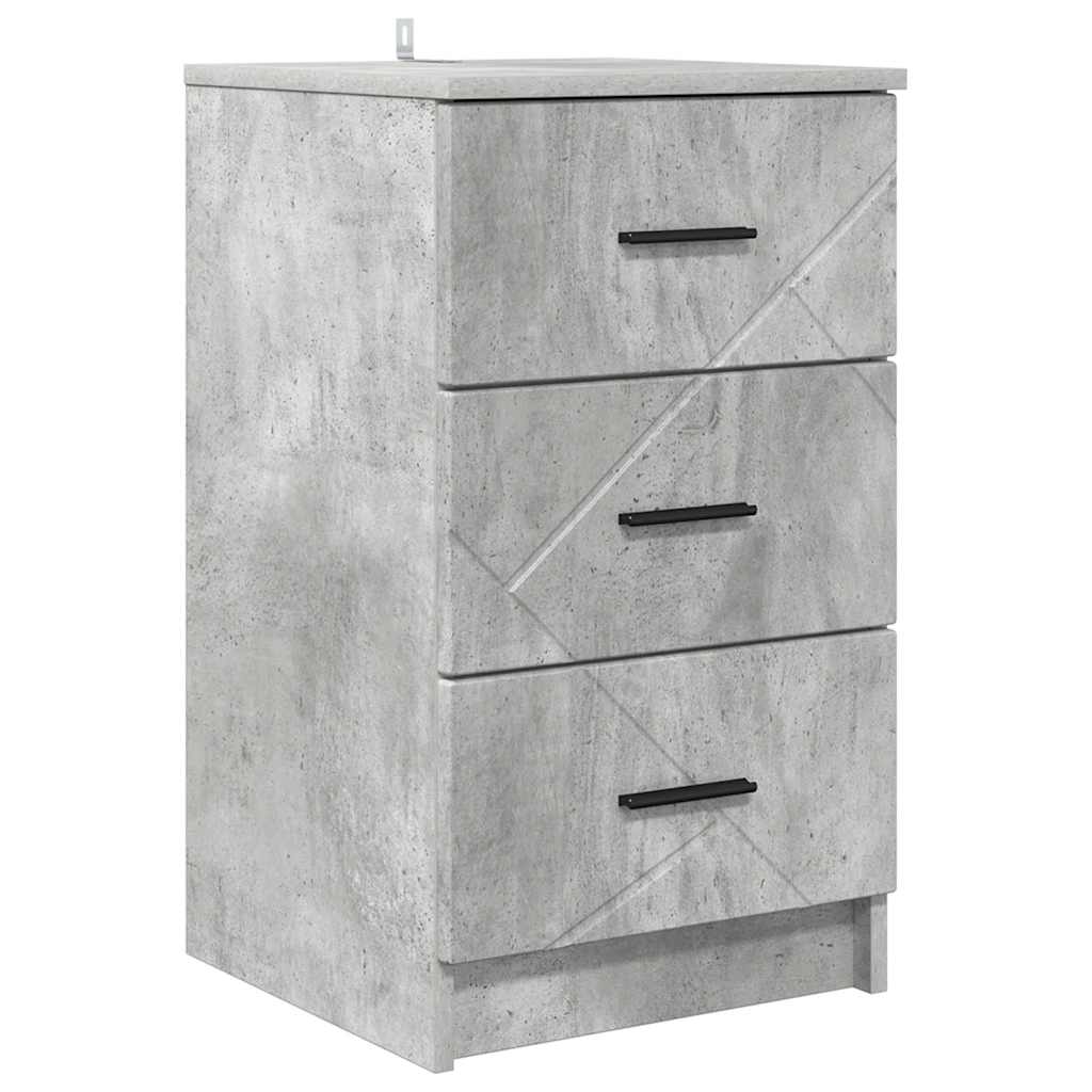 vidaXL Nachttisch Betongrau 38 x 38 x 66 cm Holzwerkstoff