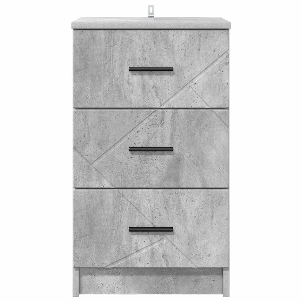 vidaXL Nachttisch Betongrau 38 x 38 x 66 cm Holzwerkstoff