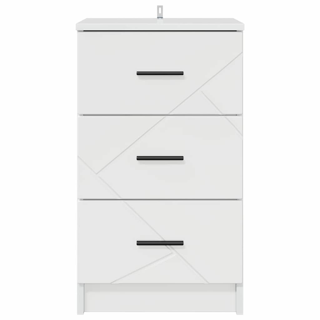vidaXL Nachttisch Hochglanz-Weiß 38 x 38 x 66 cm Holzwerkstoff