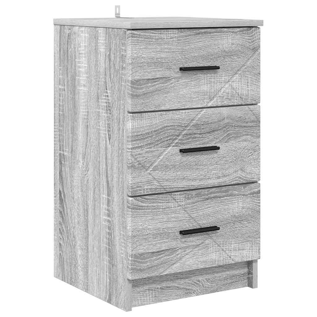 vidaXL Nachttisch Grau Sonoma 38 x 38 x 66 cm Holzwerkstoff