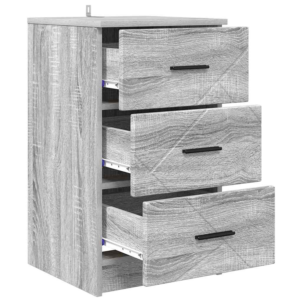 vidaXL Nachttisch Grau Sonoma 38 x 38 x 66 cm Holzwerkstoff