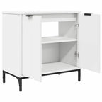 vidaXL Badezimmer Waschbecken Schrank mit Tür Weiß 60,5 x 33,5 x 61 cm