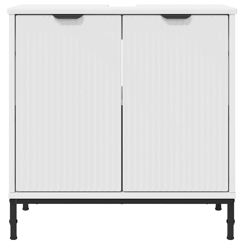 vidaXL Badezimmer Waschbecken Schrank mit Tür Weiß 60,5 x 33,5 x 61 cm