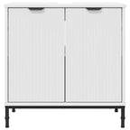 vidaXL Badezimmer Waschbecken Schrank mit Tür Weiß 60,5 x 33,5 x 61 cm