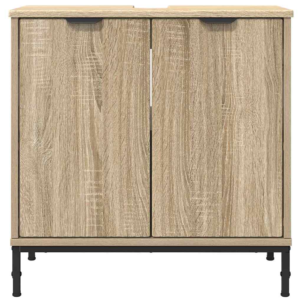 vidaXL Waschbeckenschrank mit Tür Sonoma-Eiche 60,5 x 33,5 x 61 cm