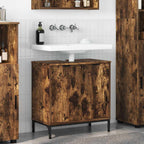 vidaXL Waschbeckenschrank Geräucherte Eiche 60,5 x 33,5 x 61 cm