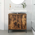 vidaXL Waschbeckenschrank Geräucherte Eiche 60,5 x 33,5 x 61 cm