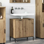 vidaXL Waschbeckenschrank mit Tür Artisan-Eiche 60,5 x 33,5 x 61 cm