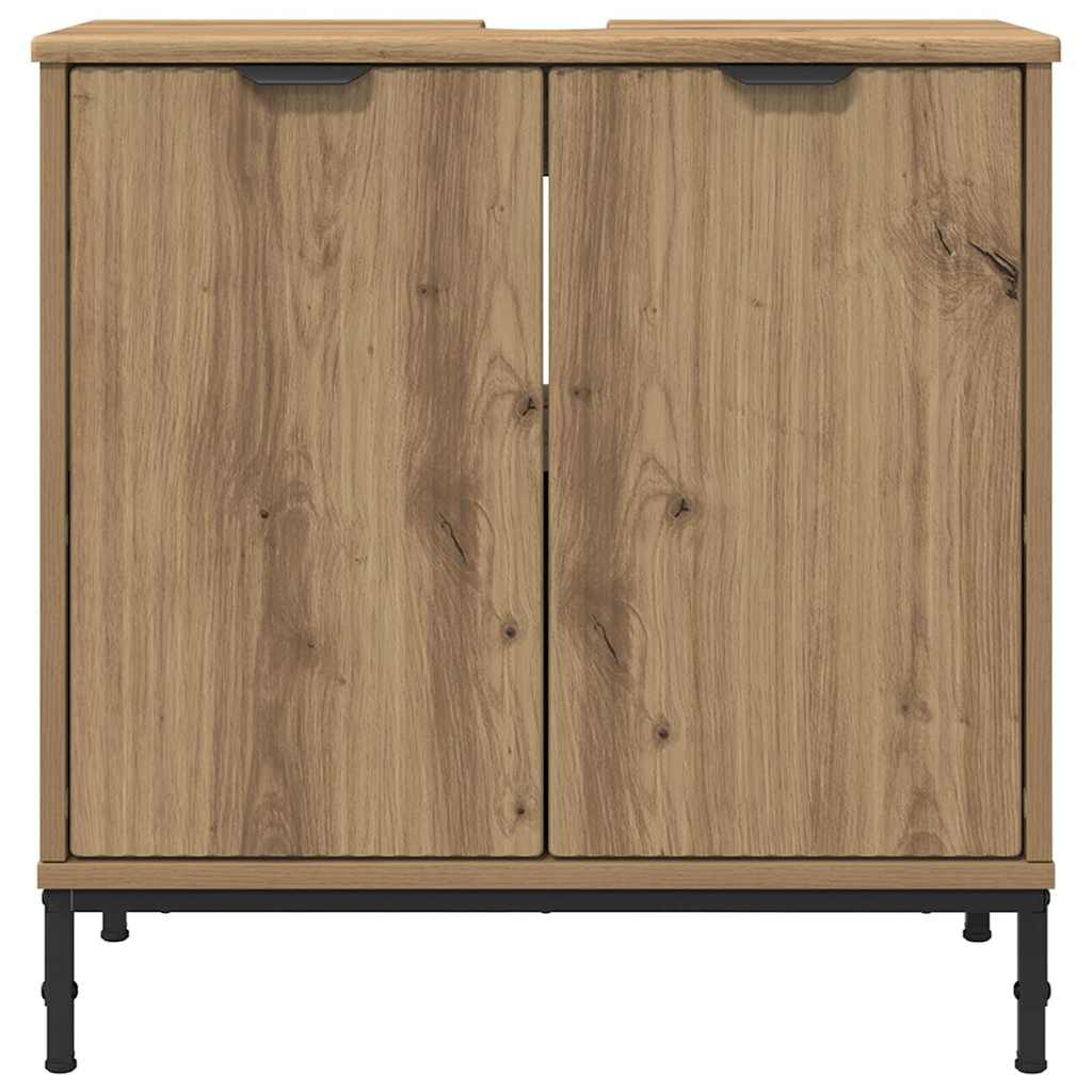 vidaXL Waschbeckenschrank mit Tür Artisan-Eiche 60,5 x 33,5 x 61 cm
