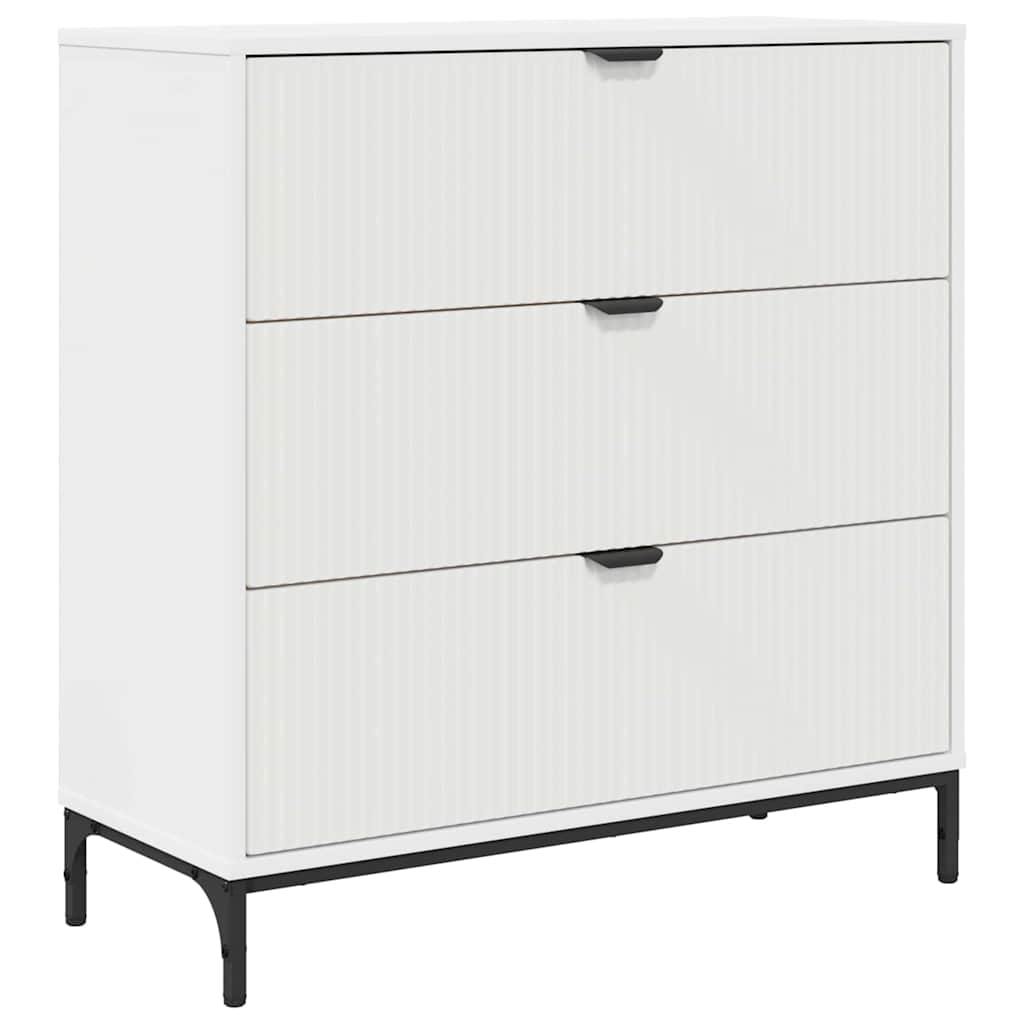 vidaXL Sideboard mit Schubladen Weiß 79,5 x 33 x 82 cm Holzwerkstoff