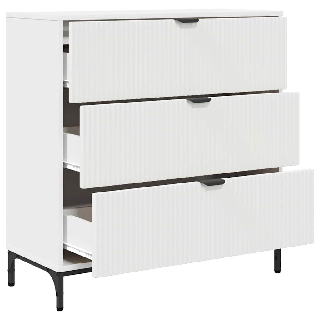 vidaXL Sideboard mit Schubladen Weiß 79,5 x 33 x 82 cm Holzwerkstoff
