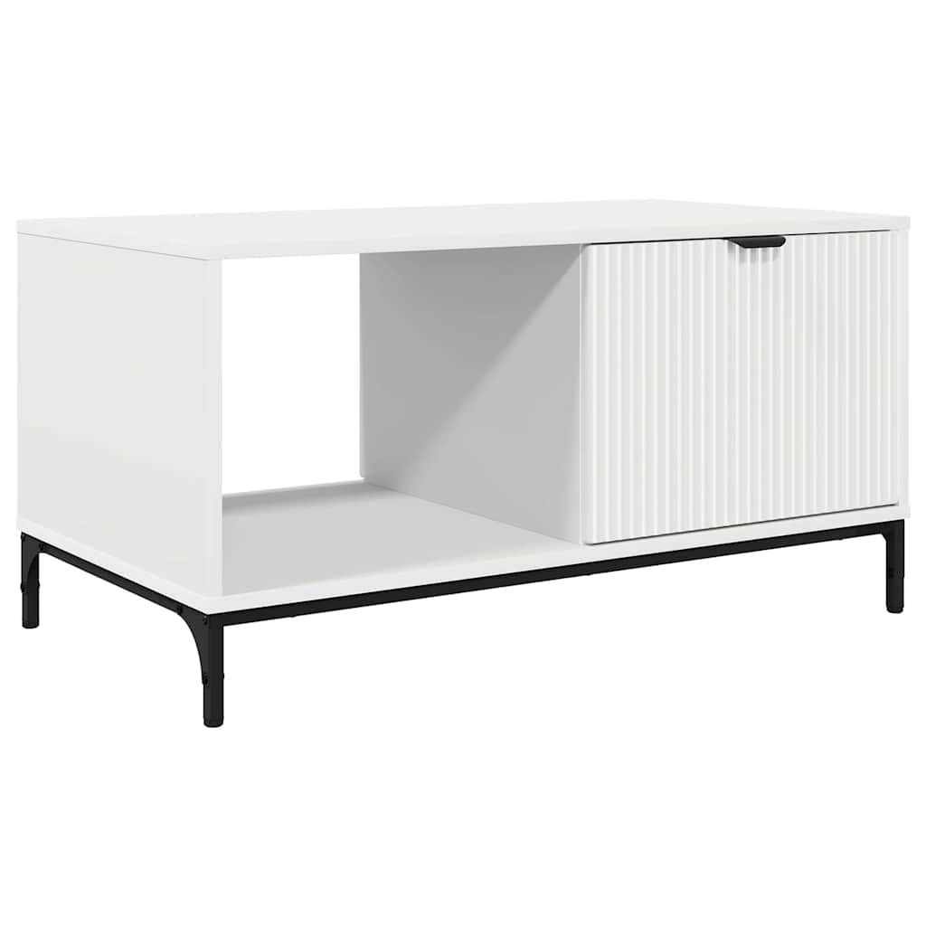 vidaXL Couchtisch mit Schubladen Weiß 90 x 49 x 46 cm Holzwerkstoff